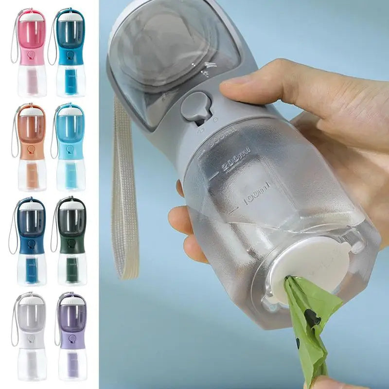 Elivine 3-in-1 Dog Water Bottle – Feeder, Bowl & Waste Bag Dispenser