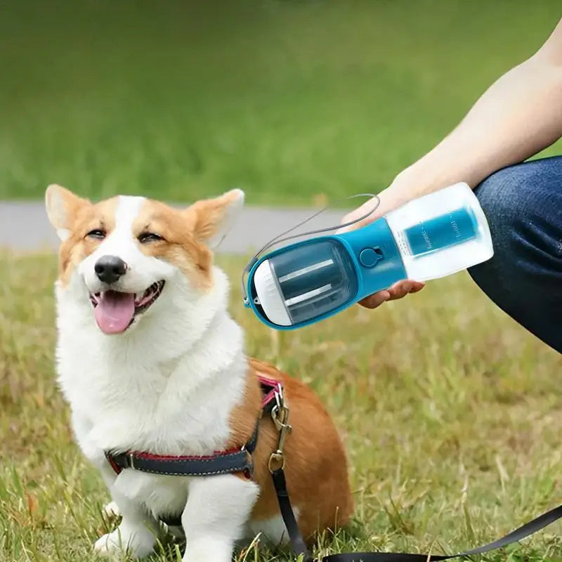 Elivine 3-in-1 Dog Water Bottle – Feeder, Bowl & Waste Bag Dispenser