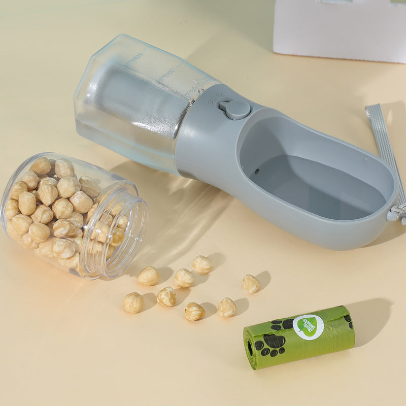 Elivine 3-in-1 Dog Water Bottle – Feeder, Bowl & Waste Bag Dispenser