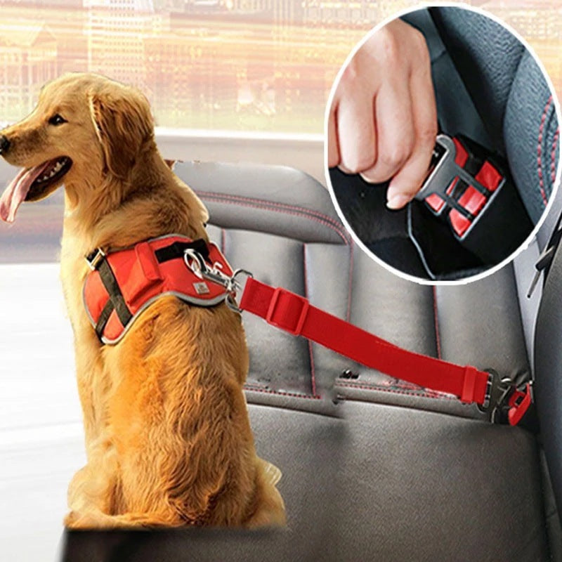 Adjustable Car Adjustable Car Seat Belt for Pets – Secure Harness Clip for Dogs & Cats – Seat Belt for Pets